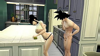 japanese son fucks mother in the kitchen while eating breakfast
