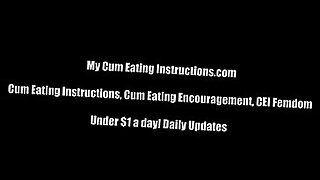 ladyboy eat own cum