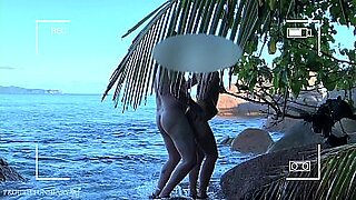 beach topless group