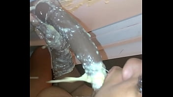 dirty black girl chokes on cock down her throat