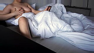 mom sleeping husband in bed son white lingerie12