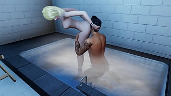 sexy bath in swing pull and fuck