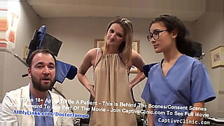 student nurses pants falling down over over latina in distress on phone after crazy uniform mishap at work