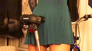 rose monroe shows her butt while riding the exercise bike