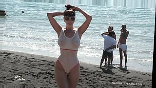 big breast on beach