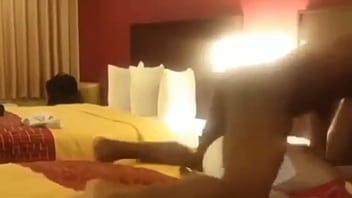 sons friend with sexy mom in night sleeping shared bed hotel room