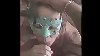 wife is blindfoldd tied up and fucked by a lesbian
