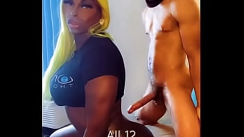 skinny shemale with a hugecock fucks a huge cock tranny