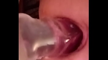 big glass dildo in anal
