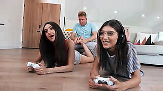 lesbian playing video game reality kings wearing tube socks